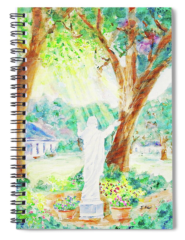 Christian Spiral Notebook featuring the painting Manresa Retreat by Jerry Fair