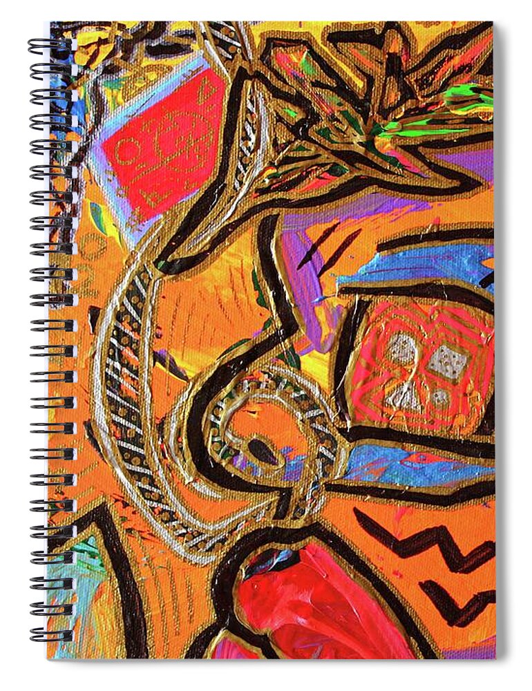Acrylic Spiral Notebook featuring the painting Marathon Man by Odalo Wasikhongo
