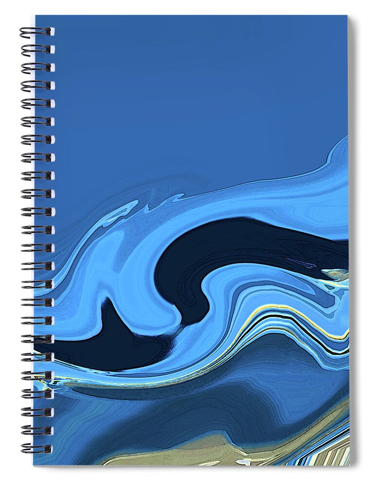 Abstract Spiral Notebook featuring the digital art Marbled by Gina Harrison