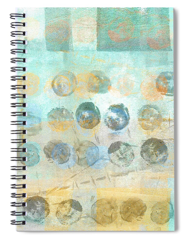 Marbles Spiral Notebook featuring the mixed media Marbles Found Number 4 by Carol Leigh
