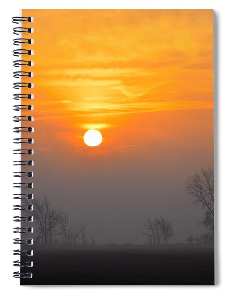 March Spiral Notebook featuring the photograph March Fog Rise by Bonfire Photography