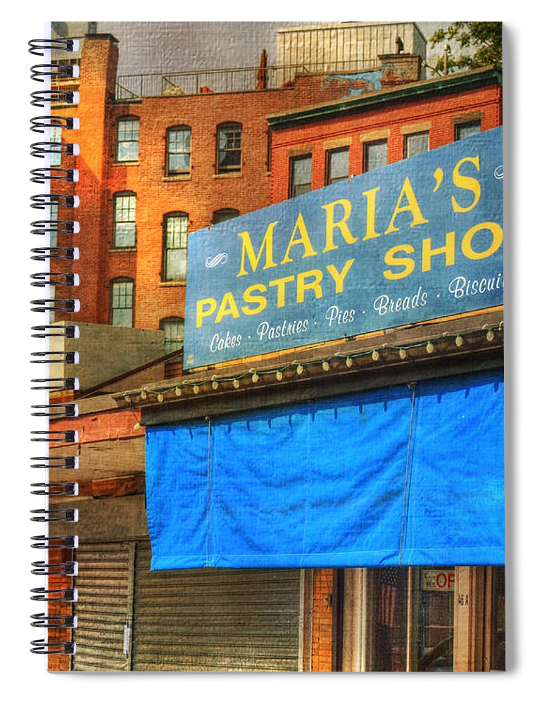 Maria's Pastry Spiral Notebook featuring the photograph Maria's Pastry - Boston by Joann Vitali