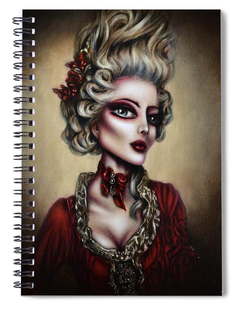Red Spiral Notebook featuring the painting The Trial of Marie Antoinette by Tiago Azevedo