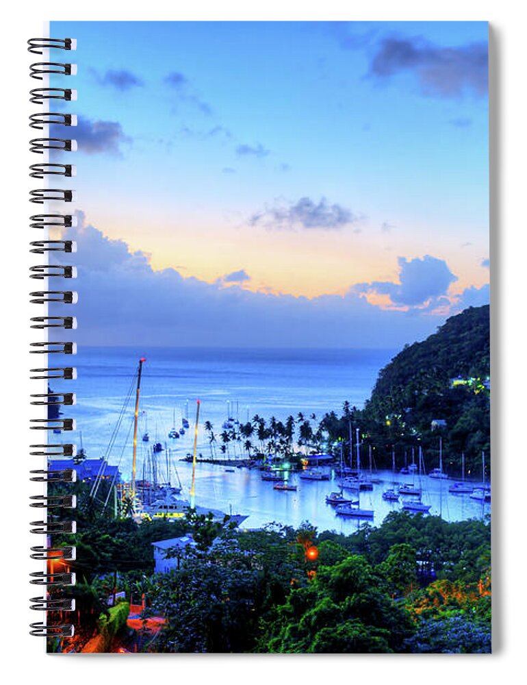 Marigot Spiral Notebook featuring the photograph Marigot Bay Sunset Saint Lucia Caribbean by Toby McGuire