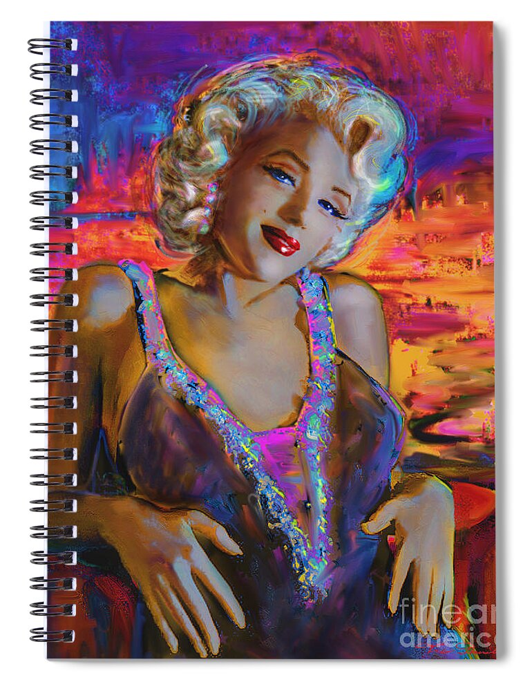 Marilyn Monroe Spiral Notebook featuring the painting Marilyn Monroe 126 g by Theo Danella
