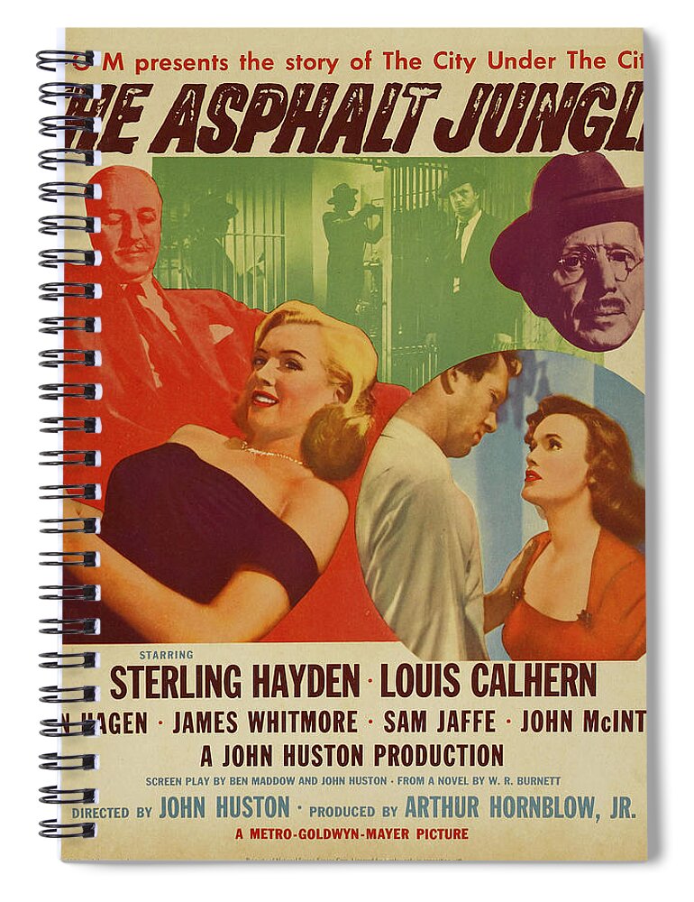  The Spiral Notebook featuring the painting Marilyn Monroe in THE ASPHALT JUNGLE Movie Poster by Vintage Collectables
