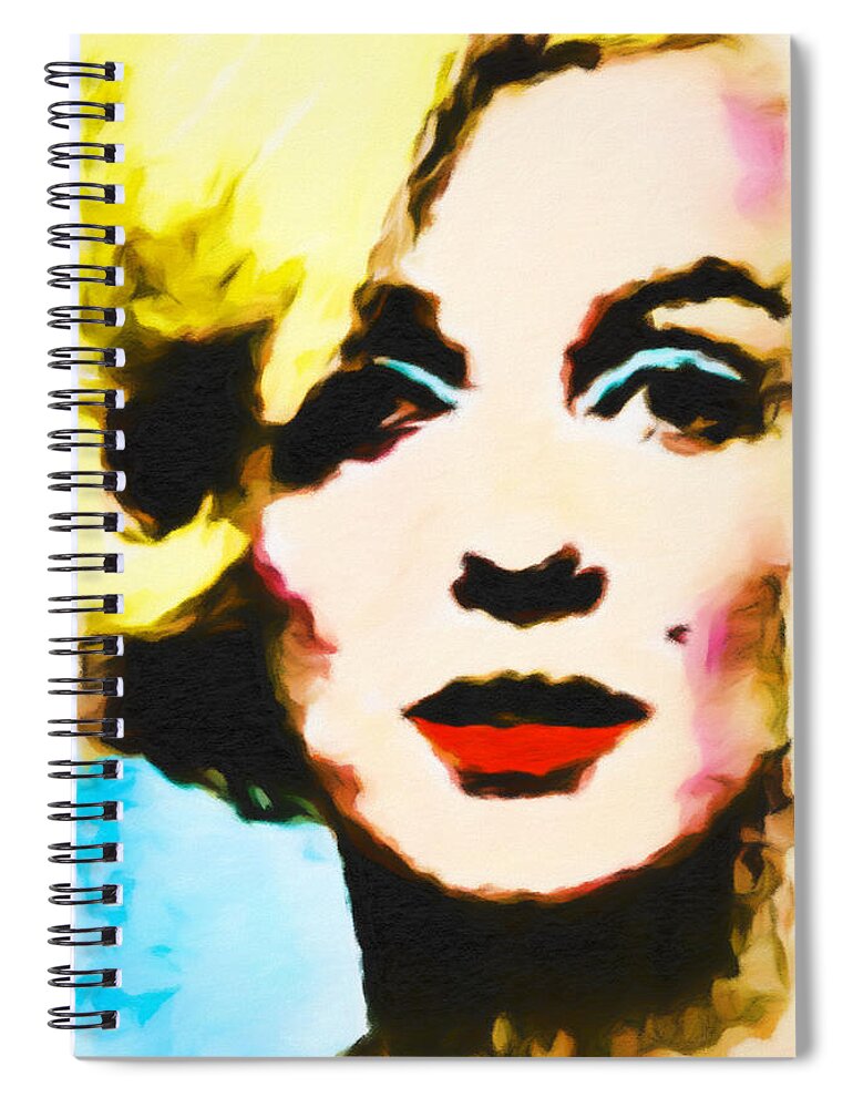Marilyn Monroe Photo Spiral Notebook featuring the painting Marilyn Monroe by Joan Reese