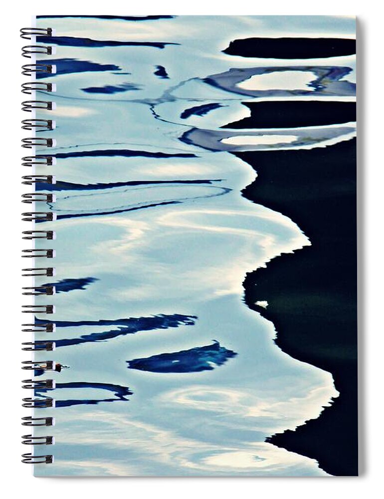 Reflection Spiral Notebook featuring the photograph Marina Abstract 14 by Sarah Loft