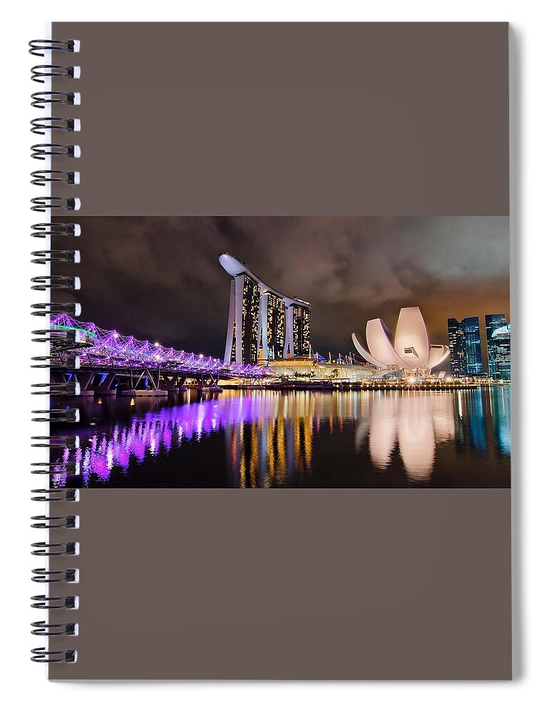 Marina Bay Sands Spiral Notebook featuring the photograph Marina Bay Sands by Jackie Russo