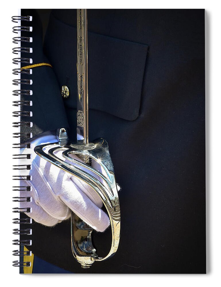 Usa Spiral Notebook featuring the photograph US Army Sword by Phil And Karen Rispin