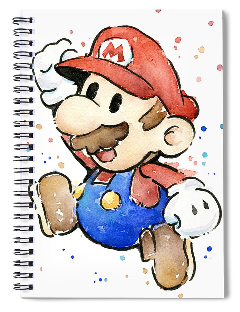 Mario Characters in Watercolor Spiral Notebook by Olga Shvartsur - Fine Art  America