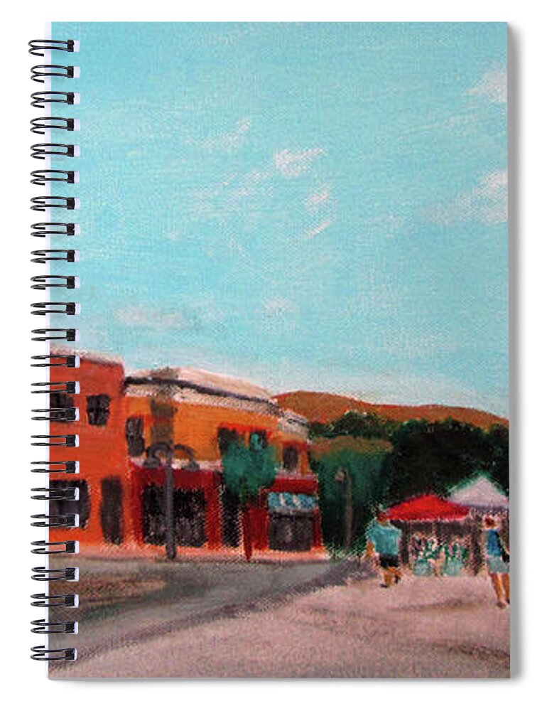 Farmers Market Spiral Notebook featuring the painting Market Day by Linda Feinberg