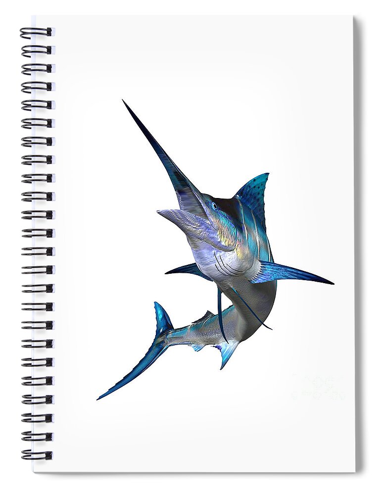 Marlin Spiral Notebook featuring the painting Marlin Profile by Corey Ford