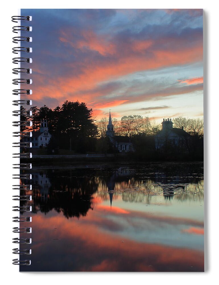 New Hampshire Spiral Notebook featuring the photograph Marlow Village Sunset by John Burk