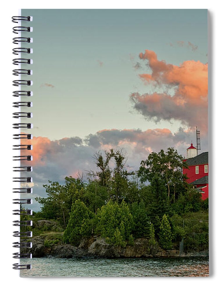 Lighthouse Spiral Notebook featuring the photograph Marquette Harbor Lighthouse 1 by Steve L'Italien