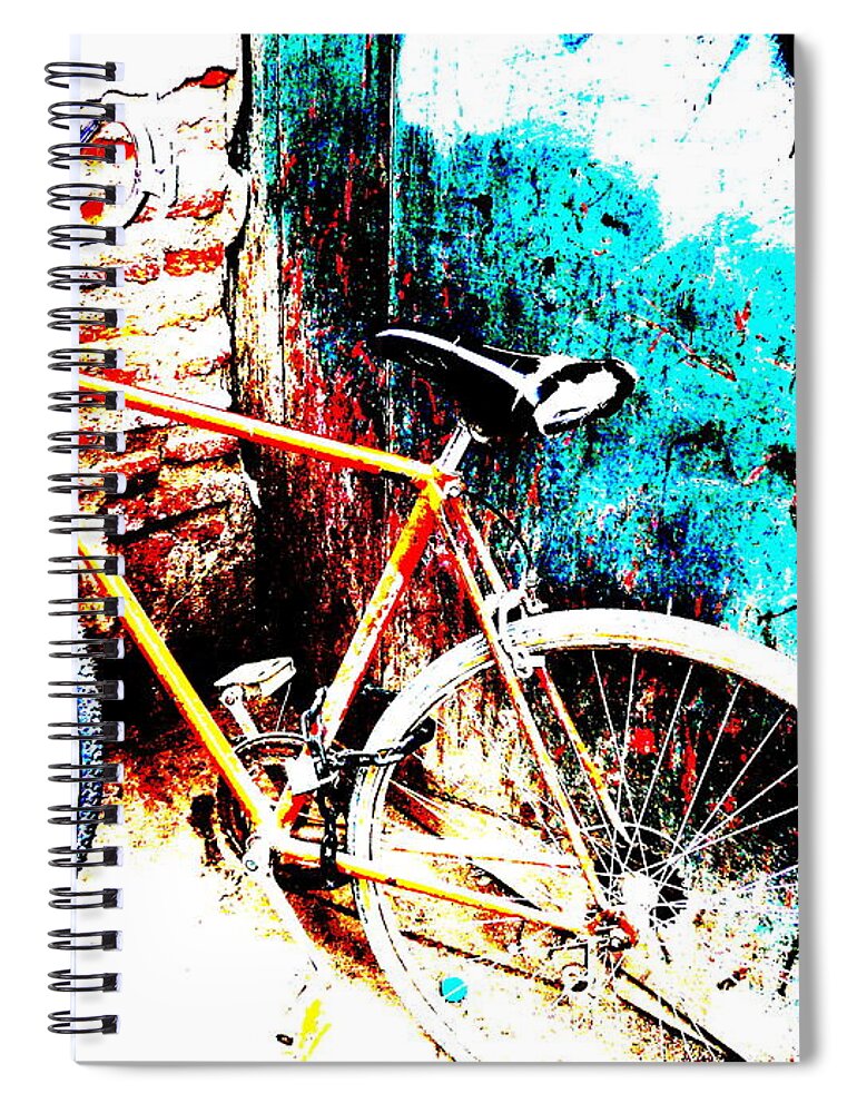 Marrakech Spiral Notebook featuring the photograph Marrakech Funky Bike by Funkpix Photo Hunter