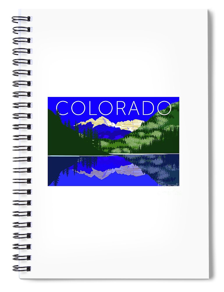 Colorado Spiral Notebook featuring the digital art Maroon Bells Day by Sam Brennan