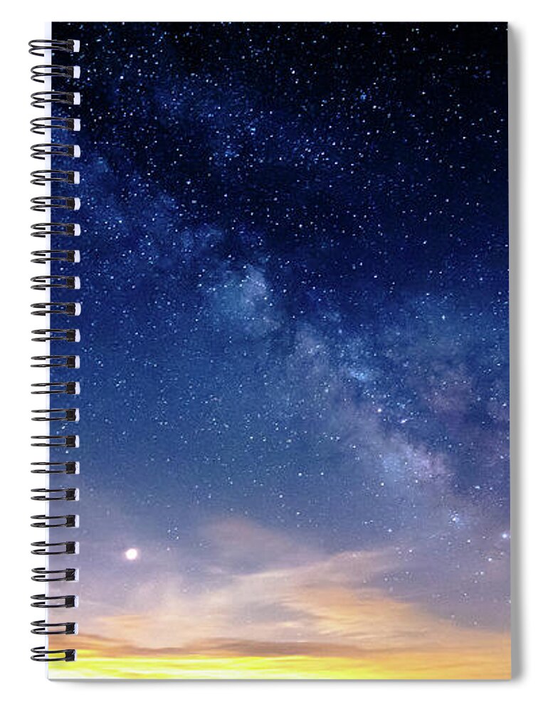 Alabama Spiral Notebook featuring the photograph Mars Ascending towards the Milky Way by James-Allen