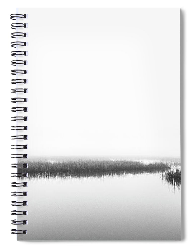 Beautiful Spiral Notebook featuring the photograph MARSH FOG - BLACK and WHITE PHOTO ART by Jo Ann Tomaselli