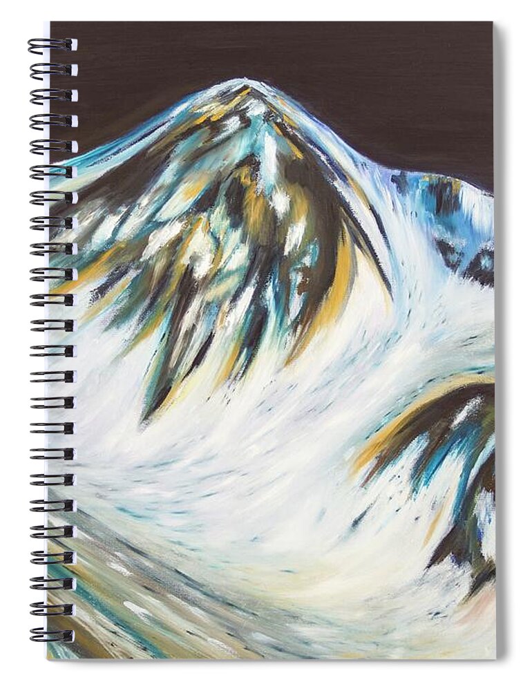 Mars Spiral Notebook featuring the painting Martian Winter by Neslihan Ergul Colley