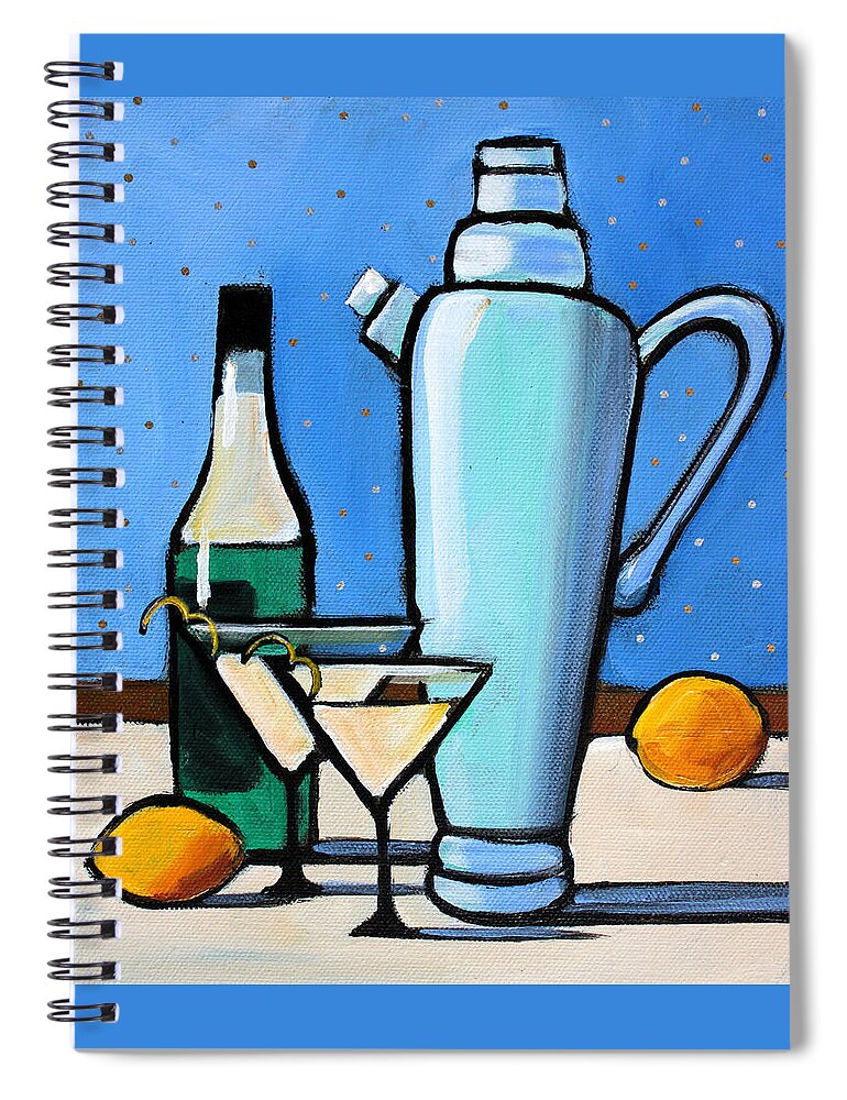 Martini Spiral Notebook featuring the painting Martini Night by Toni Grote