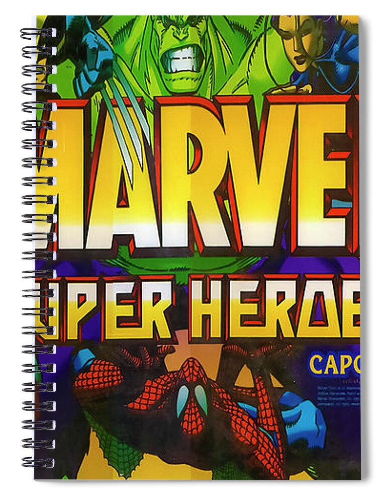 Marvel Super Heroes Spiral Notebook featuring the digital art Marvel Super Heroes by Super Lovely