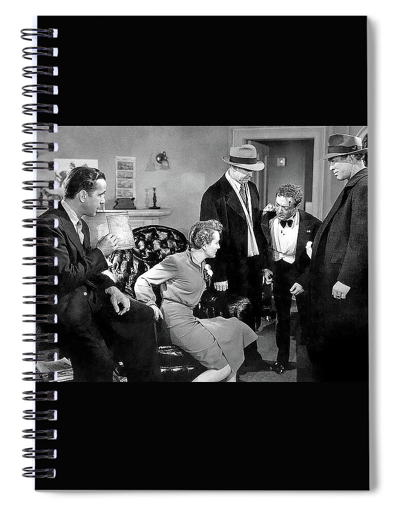 Mary Astor Bogie Peter Lorre The Maltese Falcon 1941 Spiral Notebook featuring the photograph Mary Astor Bogie Peter Lorre The Maltese Falcon 1941-2015 by David Lee Guss