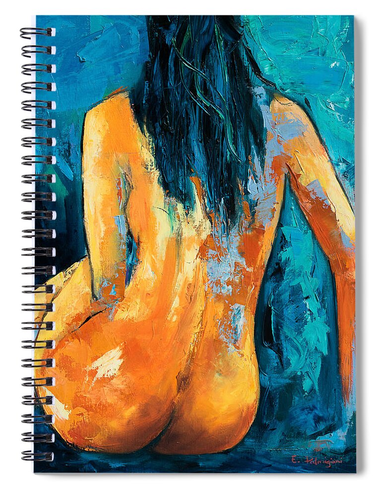 Nude Spiral Notebook featuring the painting Mary Lou by Elise Palmigiani