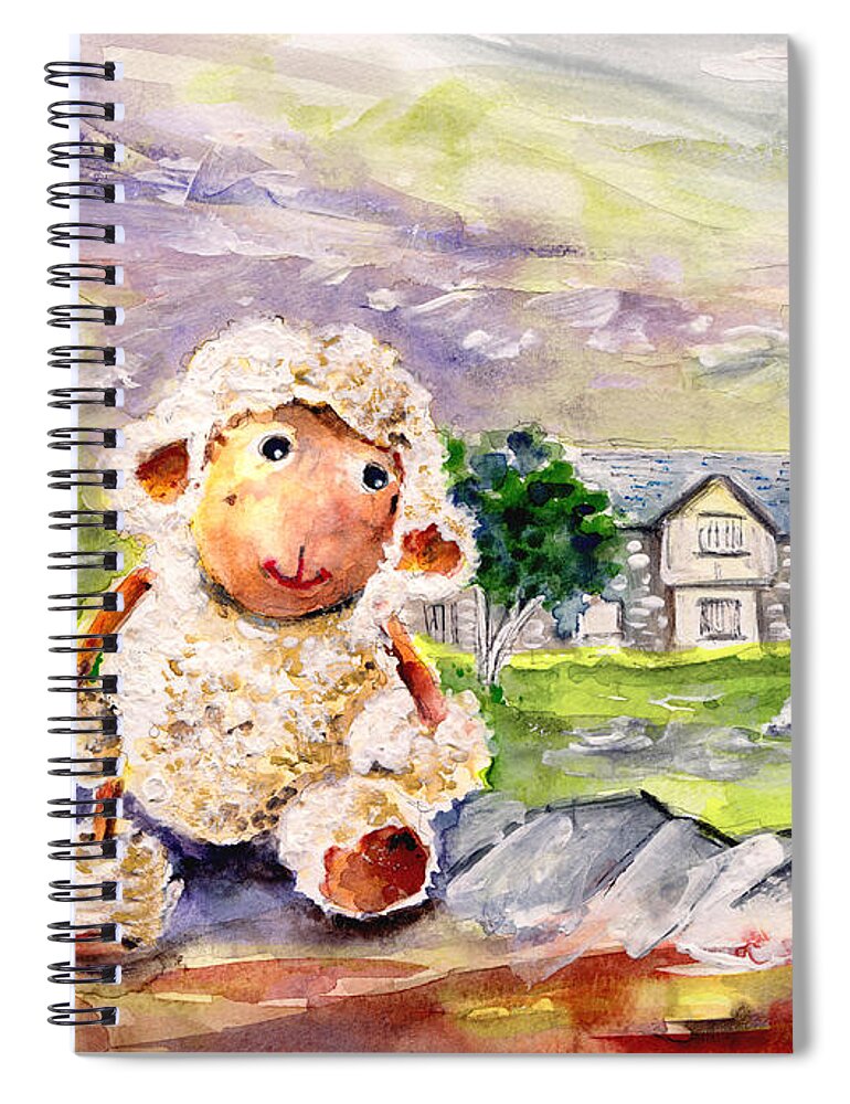 Animals Spiral Notebook featuring the painting Mary The Scottish Sheep by Miki De Goodaboom
