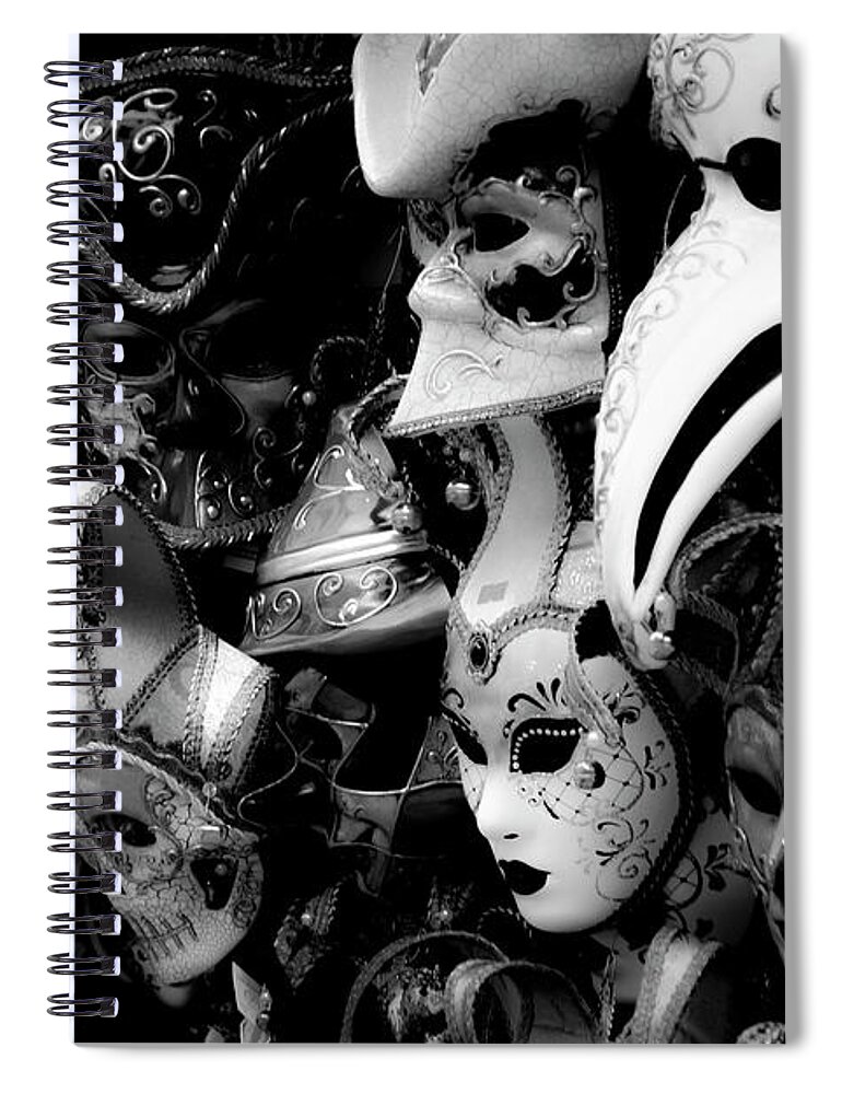 Venice Spiral Notebook featuring the photograph Masks of Venice by Christopher Maxum