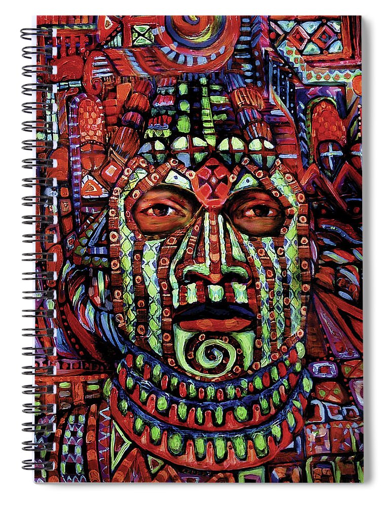 Masks Spiral Notebook featuring the painting Masque Number 3 by Cora Marshall