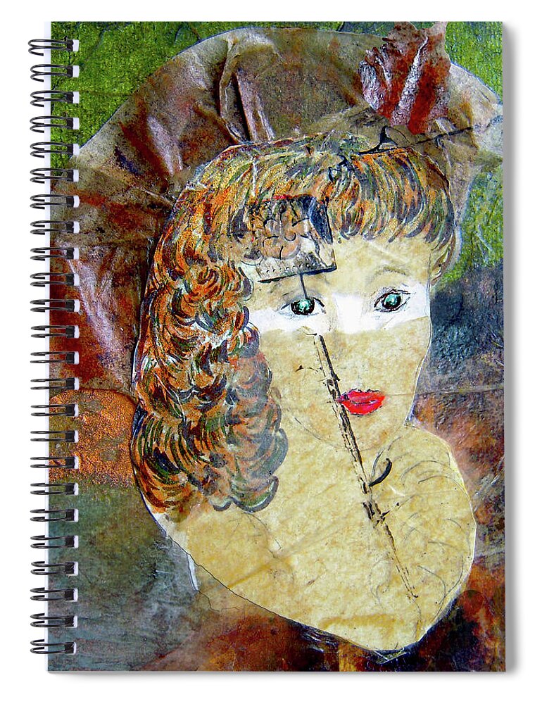 Masquerade Spiral Notebook featuring the mixed media Masquerade Beauty by Michele Avanti