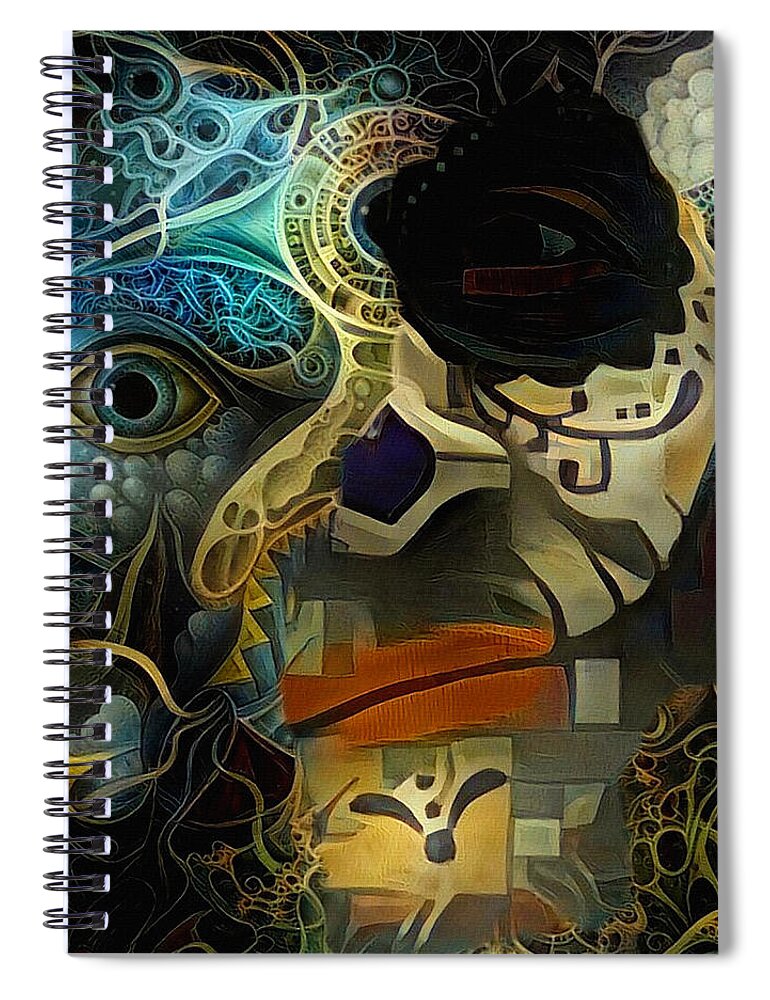 Painting Spiral Notebook featuring the digital art Masquerade by Bruce Rolff