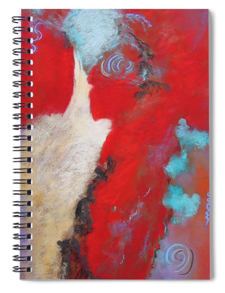 Red Spiral Notebook featuring the painting Masquerade by M Diane Bonaparte