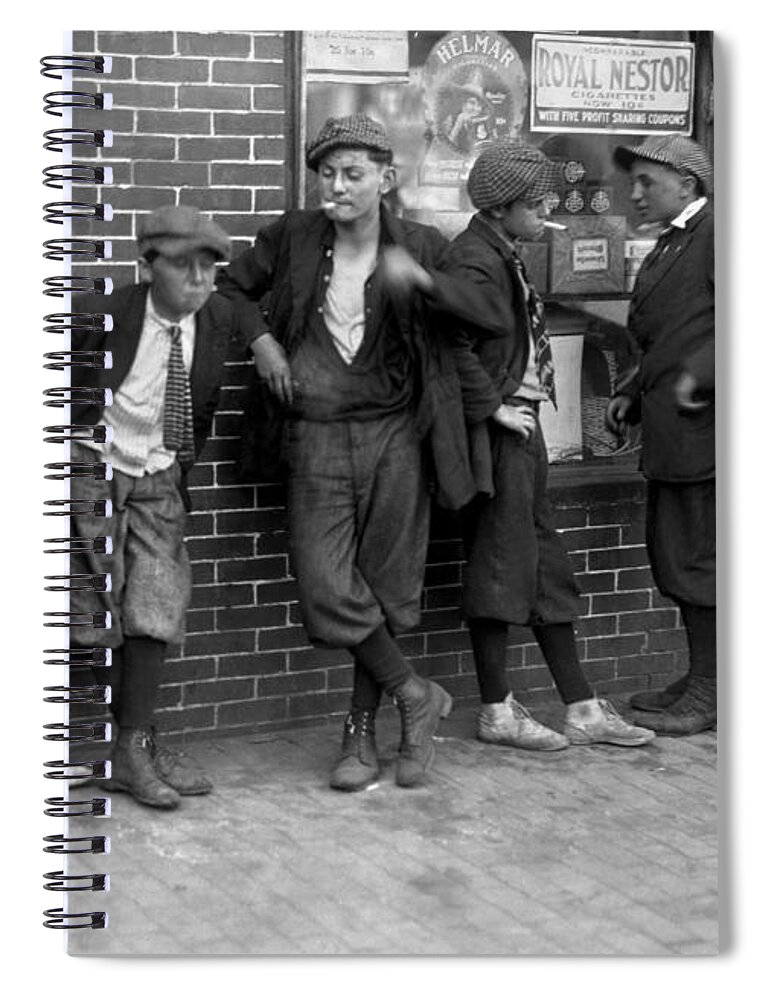 1916 Spiral Notebook featuring the photograph MASSACHUSETTS: GANG, c1916 by Granger