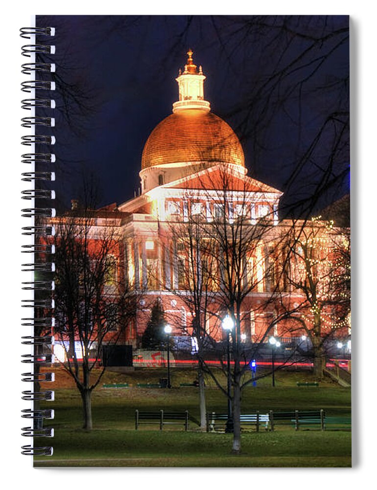 Massachusetts State House Spiral Notebook featuring the photograph Massachusetts State House - Boston by Joann Vitali
