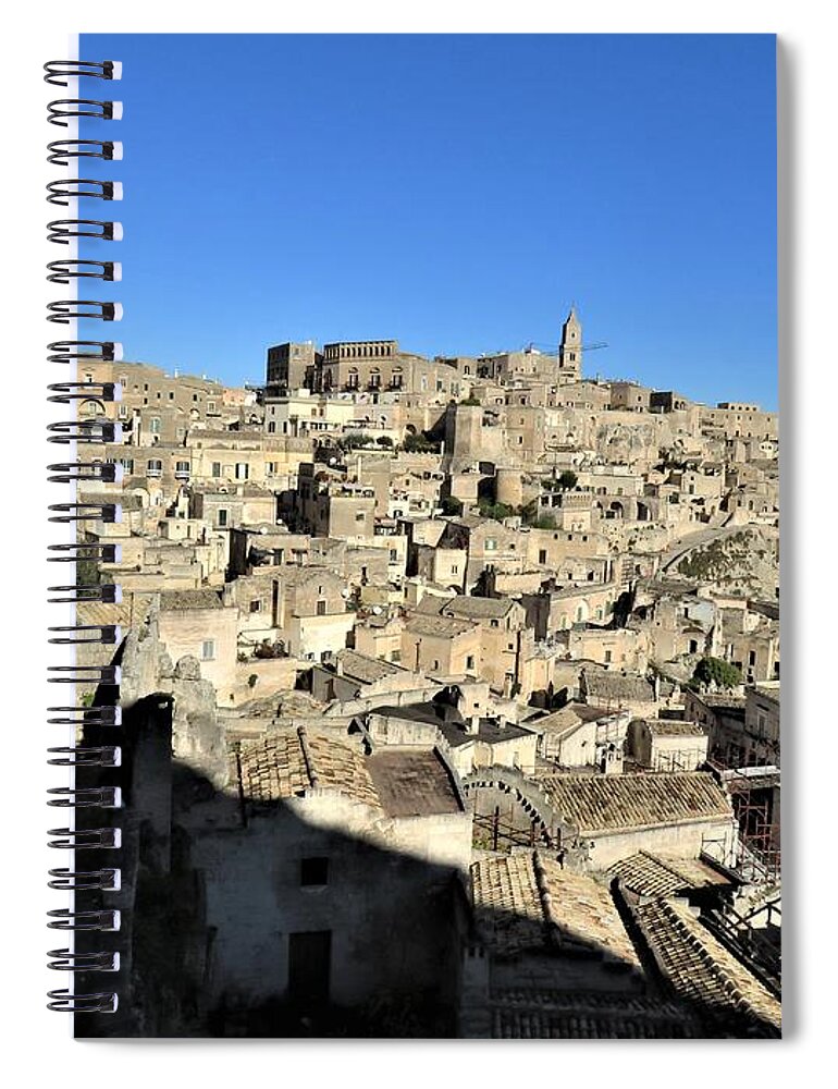 Matera Spiral Notebook featuring the photograph Matera Ancient City by Laurie Morgan