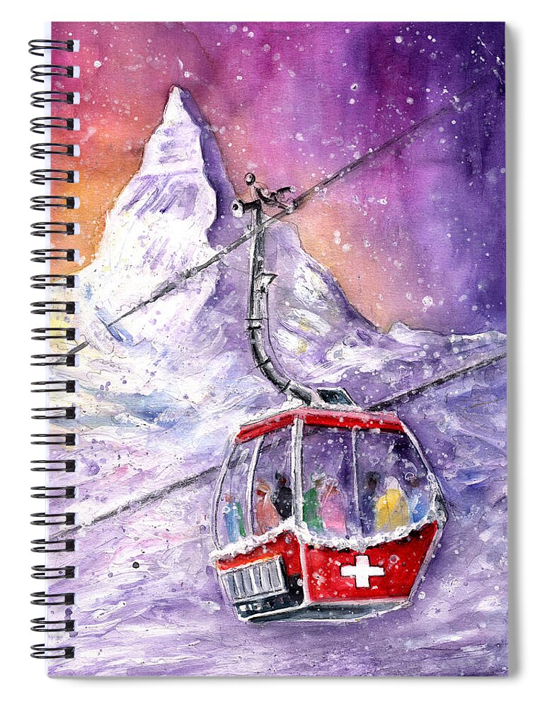 Travel Spiral Notebook featuring the painting Matterhorn Authentic by Miki De Goodaboom