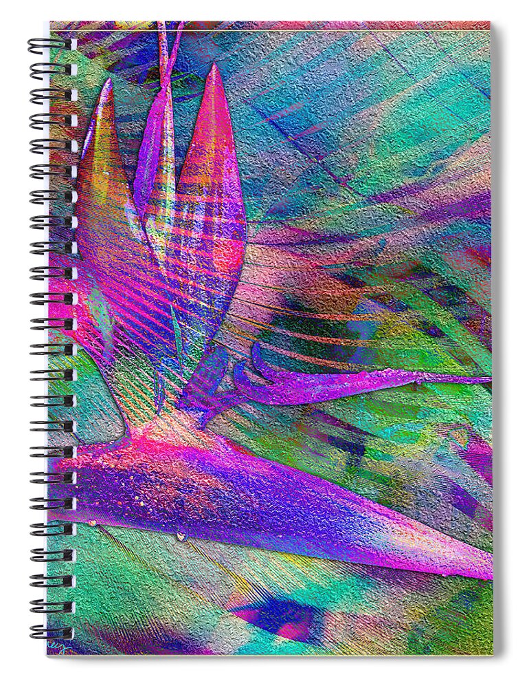 Maui Spiral Notebook featuring the digital art Maui Bird of Paradise by Barbara Berney