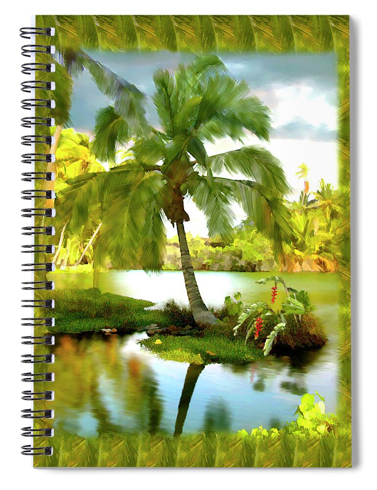Hawaii Spiral Notebook featuring the photograph Mauna Lani Palm I by Kurt Van Wagner