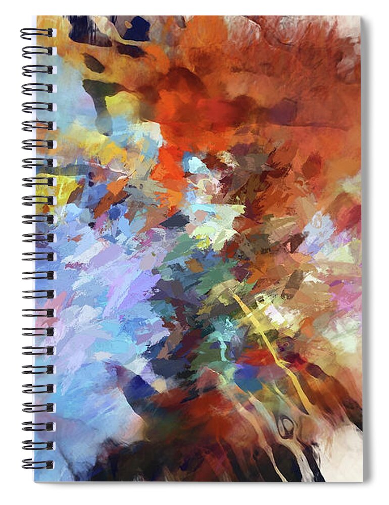 Paint Explosion Spiral Notebook featuring the digital art May I Have Your Tension? by Margie Chapman