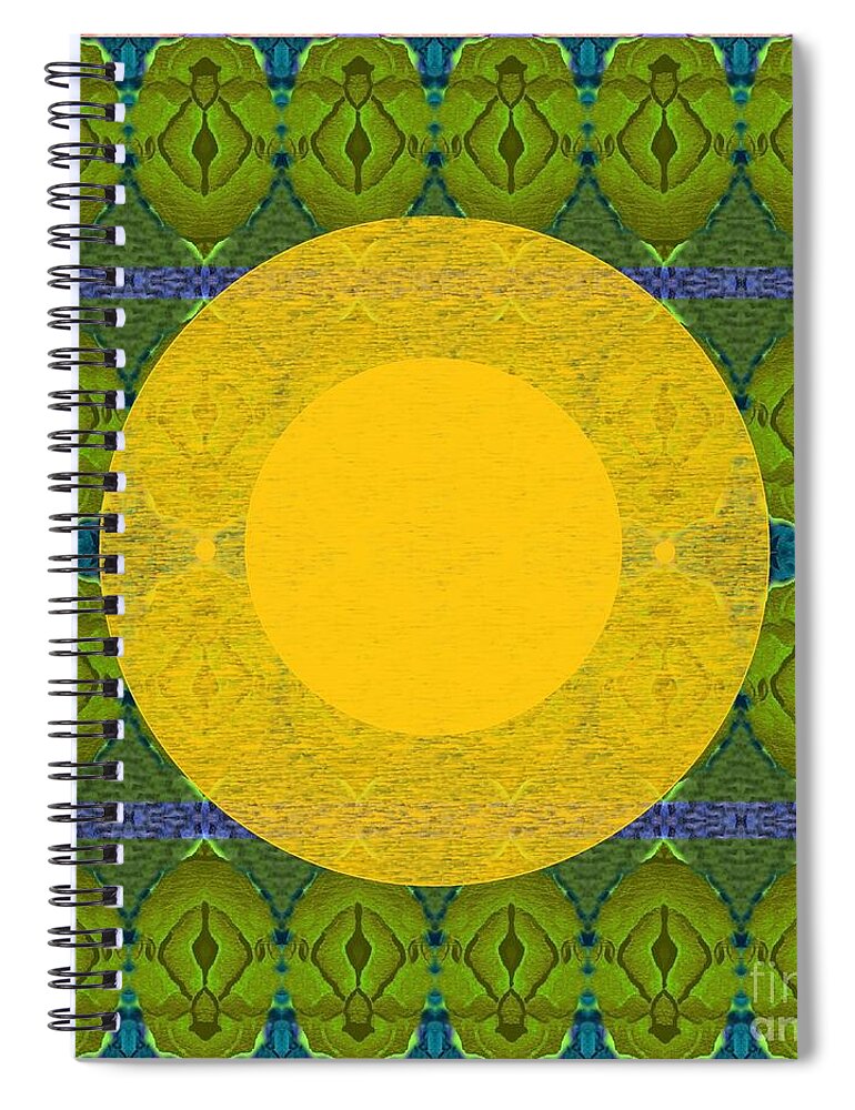 The Sun Spiral Notebook featuring the digital art May Tomorrow Be Better For All by Helena Tiainen
