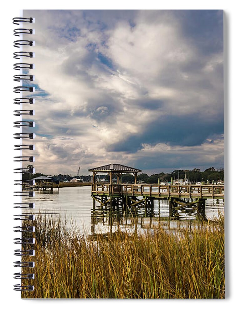 Mcclellanville South Carolina Spiral Notebook featuring the photograph McClellanville Intracoastal Charming Landscape by Norma Brandsberg