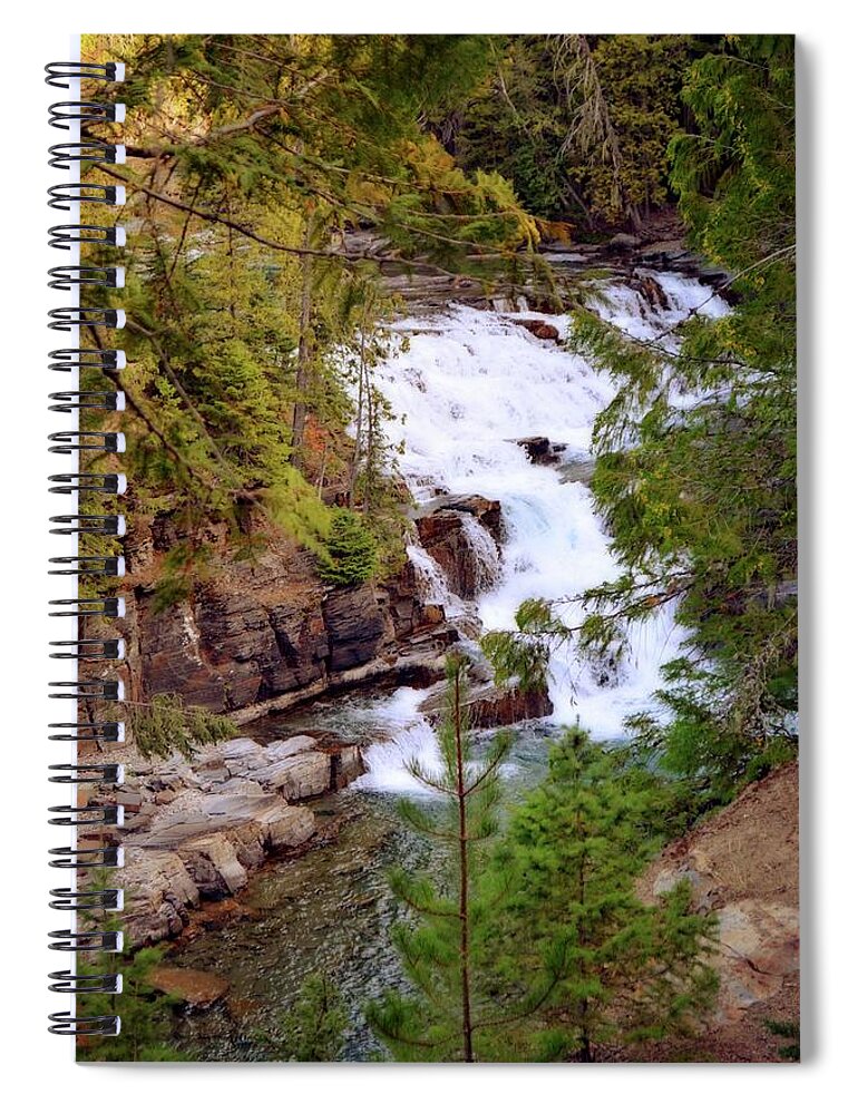 Mcdonald Creek Spiral Notebook featuring the photograph McDonald Creek 4 by Marty Koch