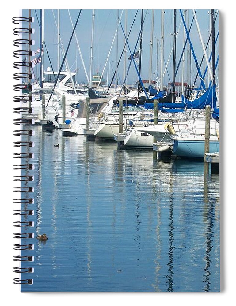 Mckinley Marina Spiral Notebook featuring the photograph McKinley Marina 3 by Anita Burgermeister
