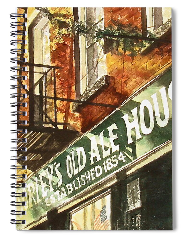Mcsorley's Spiral Notebook featuring the painting McSorley's by Frank SantAgata