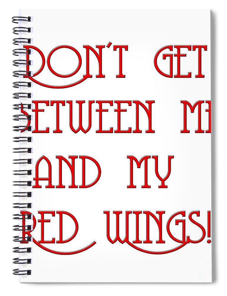 Andee Design Ice Hockey Spiral Notebook featuring the digital art Me And My Red Wings 1 by Andee Design