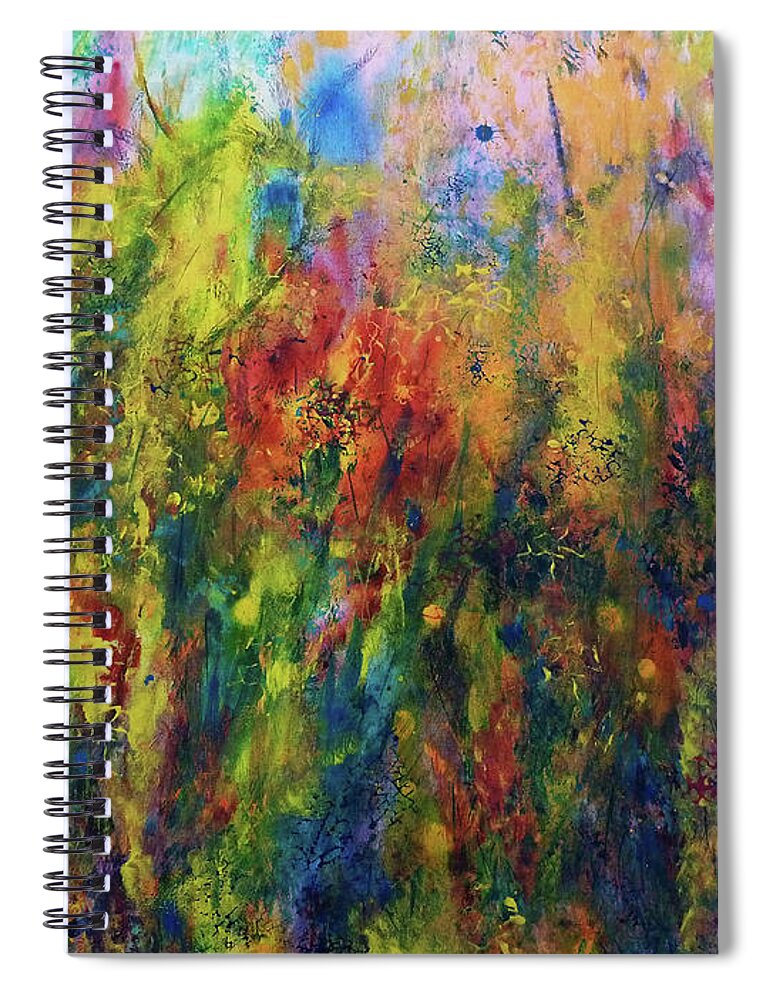 Meadow Spiral Notebook featuring the painting Meadow Flowers 2 by Claire Bull
