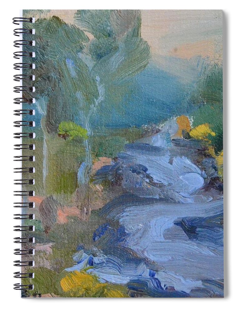 Winding River Spiral Notebook featuring the painting Meandering River by Donna Tuten