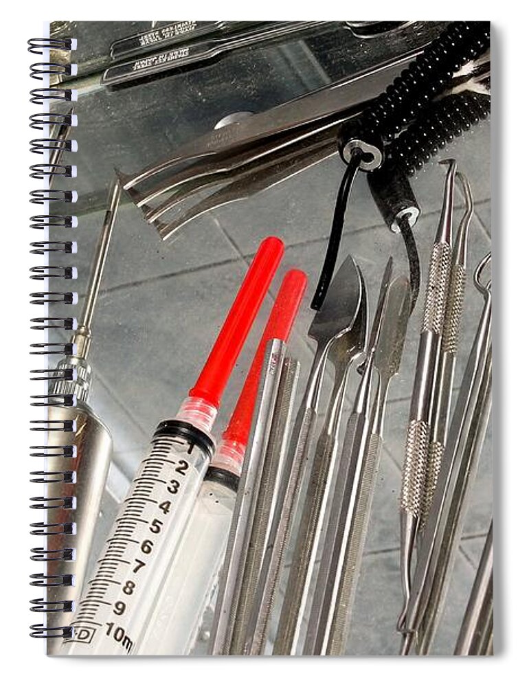 Equipment Spiral Notebook featuring the photograph Medical Utensils by Henrik Lehnerer